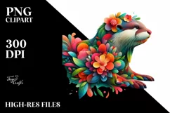 Otter with Flower Body PNG Product Image 3
