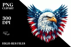 Detailed Watercolor Patriotic Bald Eagle | Clipart Product Image 1