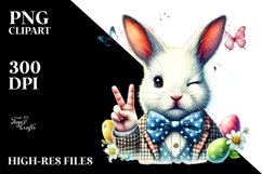Easter Bunny Victory Digital Painting PNG Product Image 2