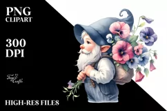 Detailed Watercolor Sweet Pea Bouquet Profile | Sublimation, Product Image 1