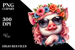 Cute Baby Pig with Raincoat PNG Product Image 2