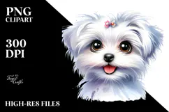 Watercolor Baby Maltese PNG Product Image 2