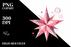 Whimsical Pinkish Simple Star, Transparent PNG Product Image 2