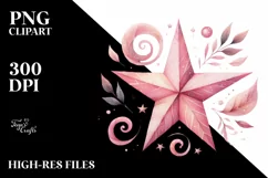 Whimsical Pinkish Simple Star, Transparent PNG Product Image 2