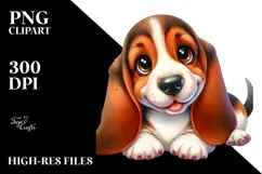 Cute Basset Hound PNG Product Image 2