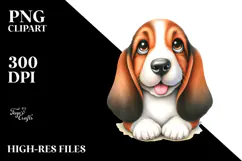 Cute Basset Hound PNG Product Image 2