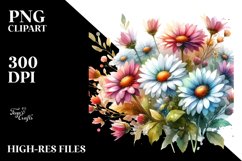 Colorful Dasy with Glossy Petals PNG Product Image 3