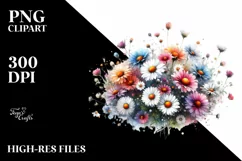 Colorful Abstract with Red Roses PNG Product Image 3