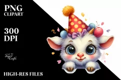 Baby Rooster Goat Party Hat Clipart Product Image 1