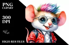 Cute Baby Mouse Posing, Cool Haircut PNG Product Image 1