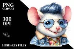 Cute Baby Mouse Posing, Cool Haircut PNG Product Image 3