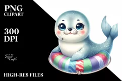 Cute Baby Harp Seal Clipart Product Image 1