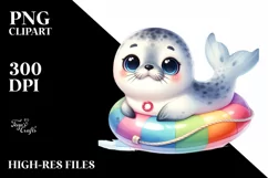 Colorful Baby Harp Seal | Clipart Product Image 3