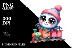 Cute Baby Spider Sitting Train | Clipart Product Image 2