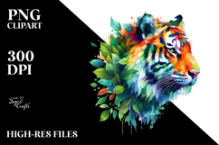 Abstract Vibrant Watercolor Tiger Product Image 2