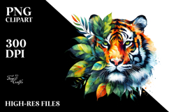 Abstract Vibrant Watercolor Tiger Product Image 2