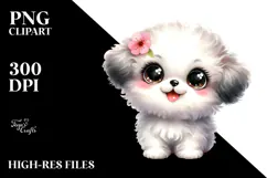 Cute Watercolor Bichpoo PNG Product Image 2