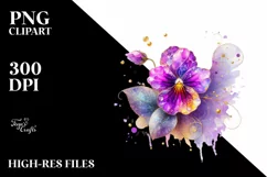 Watercolor Luxury Flower Splash Clipart Product Image 1