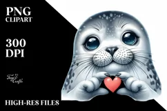 Detailed Seal Portrait Love Sign Product Image 3