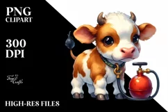 Cute Baby Cow Halloween Clipart Product Image 3