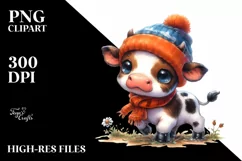 Cute Baby Cow Halloween Clipart Product Image 3