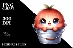 Cute Smiling Eyes Bucket | Sublimation | Clipart Product Image 1