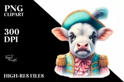 Cow in Galliard Attire, Fun PNG Product Image 1