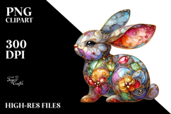 Colorful Bunny Splashy PNG Product Image 2