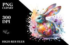 Colorful Bunny Splashy PNG Product Image 2