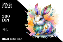 Colorful Bunny Splashy PNG Product Image 2