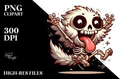 Ridiculously Cute Skeleton Jumping Mid-Air PNG Product Image 2