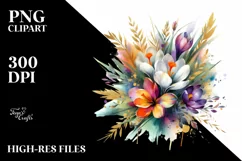 Colorfull Bouquet Watercolor Abstract | Sublimation | Product Image 3