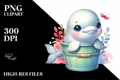 Cute Baby Beluga Whale Clipart Product Image 3