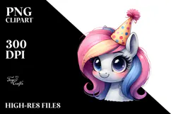 Pig Goat Party Hat Portrait | Clipart Product Image 2