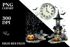 Simple Halloween Scene Witching Hour Clipart Product Image 1