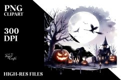 Simple Halloween Scene Witching Hour Clipart Product Image 3