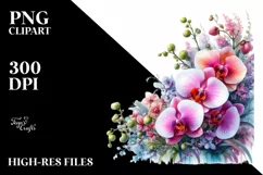 Vibrant Orchid Watercolor PNG Product Image 1