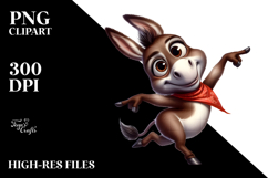 Goofy Donkey Jumping in Sunglasses, Vector Cartoon Product Image 2