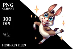 Goofy Cartoon Donkey with Cross-Eyed Expression PNG Product Image 2