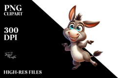 Goofy Cartoon Donkey with Cross-Eyed Expression PNG Product Image 2