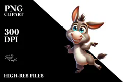 Goofy Cartoon Donkey with Cross-Eyed Expression PNG Product Image 2