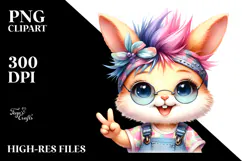 Energetic Baby Bunny in Summer PNG Product Image 2
