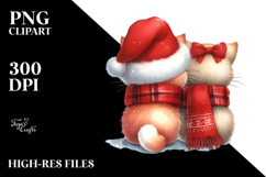 Back View Christmas Cat PNG Product Image 2