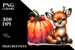 Cute Elk with Pumpkins | Sublimation | Clipart Product Image 3