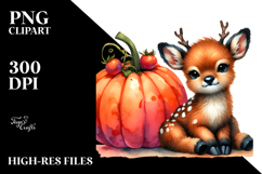 Cute Elk with Pumpkins | Sublimation | Clipart Product Image 2