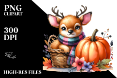 Cute Elk with Pumpkins | Sublimation | Clipart Product Image 2