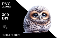 Baby Owl in Watercolor PNG Product Image 2