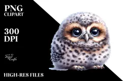 Baby Owl in Watercolor PNG Product Image 2