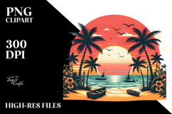 Vintage Tropical Beach Sunset Product Image 2