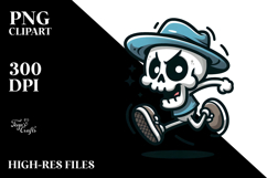 Skull with Hat Jumping, Transparent PNG Product Image 2